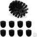 Tête de brosse WC - set van 9 - zwart - kunststof - 8 cm