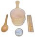 Merkloos Sauna Accessoires Set met Emmer, Lepel en Hygrometer