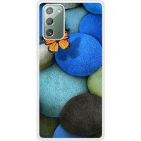 Samsung Galaxy Note Papillon galet bleu Verstevigd hoesje met sublimatie bedrukking