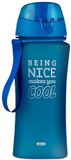 Edco Eindhoven Bv Bidon de sport - Being Nice makes you cool - bleu - plastique - 650 ml - bouteille d'eau - gourde