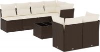 vidaXL 8-delige Loungeset met kussens, polyrattan, bruin