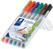 STAEDTLER Lumocolor F non-permanent pen - Box 6 kleuren