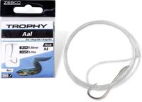 Zebco Trophy Eel Hook-to-Nylon 70cm (8 pcs) Hook Silver - Maat : 1/0