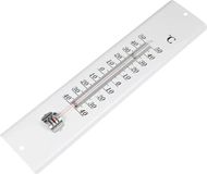 Benson Witte metalen thermometer - 30 cm - Celsius & Fahrenheit - Voor binnen en buiten - Inclusief ophangoog