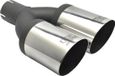 Ulter Sport Embout d'échappement - Double Rond Ø90mm Incliné - Longueur 290mm - Montage ->50mm - Inox