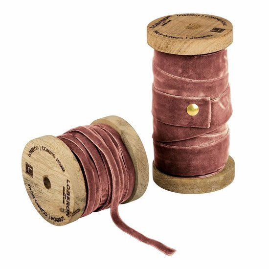 LOBERON Fluwelen lint set van 2 Liandis roze