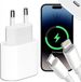 Apple Chargeur rapide pour prise murale avec USB-C, 20W + câble de 1 mètre, adapté pour iPhone et iPad