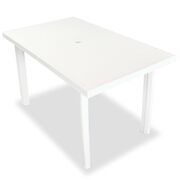 vidaXL Tuintafel 126x76x72 cm kunststof wit