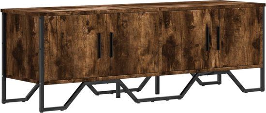 vidaXL Tv-meubel 122x34x41 cm bewerkt hout gerookt eikenkleurig