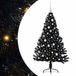 vidaXL - Plastique - Pré-éclairé - Sapin de Noël - avec - 150 - LED - Noir - 150 - cm - PVC