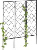 Relaxdays Klimplantenrek metaal - set van 3 - elk 122 x 31 cm - trellis - zwart