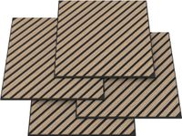 neu.holz Akoestisch wandpaneel Vang 4-delig set 1,44 m² diagonaal walnootkleurig licht 60x60 cm