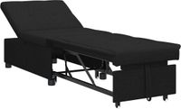 vidaXL Uittrekbare Slaapbank Zwart Stof 194 x 50 x 82 cm