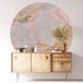 Autocollant Mural Rond - Effet Marbré - Diamètre 40 cm - Adhésif + Protection Mate