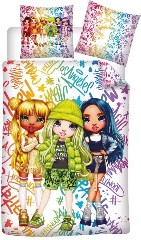 Rainbow High Dekbedovertrek Eenpersoons 140x200 cm - Polyester - Multi Colour