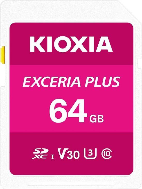 Kioxia EXCERIA PLUS SDXC 64GB UHS-I V30 - Flashgeheugen