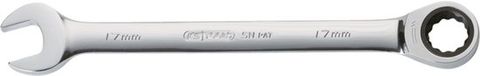 KS TOOLS GEARplus - Ringsleutel met Ratchet - 15 mm - Chroom Vanadium