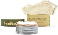 Bambaw Disques démaquillants lavables | 10 Disques démaquillants en bambou avec sac de lavage | Blanc | Lisse | 10 Pièces
