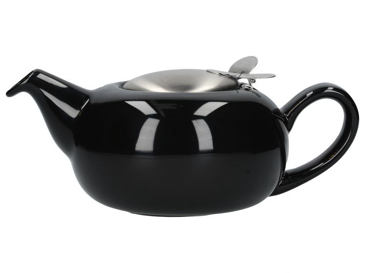 London Pottery theepot Pebble 900 ml keramiek/RVS zwart - 5017039165872