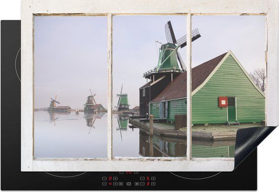 KitchenYeah® Inductie beschermer 76x51.5 cm - Doorkijk - Molen - Water - Inductie kookplaat accessoire