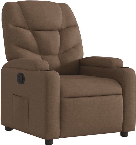 vidaXL Fauteuil verstelbaar stof bruin