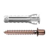 Fischer 10 pluggen SX Plus 6 DVR met dubbele schroef voor koperen klemmen, ideaal voor koperen buizen, incl. 10 schroeven en 10 pluggen, 567647