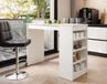 Best Mobilier 1755BL Table de bar avec rangement Blanc