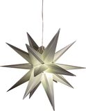 Anna Collection Étoile de Noël 3D lumineuse - argent - 35 cm - plastique - à piles - éclairage de Noël