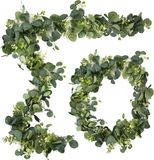 Ibenzoa® Guirlandes Naturelles d'Eucalyptus avec Feuilles de Saule