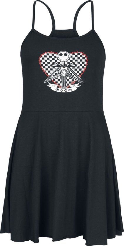 The Nightmare Before Christmas Jack Skellington - Heart Dames Mini-jurk - zwart - 3XL