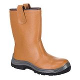 Portwest FW12 Steelite Rigger Laars Dubbele Dichtheid Stalen Neus Antislip | Bruin, 41, S1P EN ISO 20345, Unisex, Anti-Slip Loopzool, Oliebestendig, Koude Isolatie, Bont Gevoerd, Bontvoering, Bouw