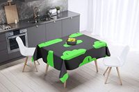 Bonamaison Tafelkleed, Anti-Mold, Sneldrogend, Waterdicht, 100% Polyester Tafellaken, Neon groene rook, 140 x 140 Cm