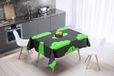 Bonamaison Tafelkleed, Anti-Mold, Sneldrogend, Waterdicht, 100% Polyester Tafellaken, Neon groene rook, 140 x 140 Cm