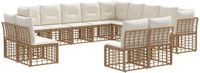 vidaXL - Bank loungeset - Polyester - Natuurlijk en crème wit
