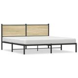 vidaXL Bedframe zonder matras metaal sonoma eikenkleurig 160x200 cm