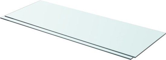vidaXL Schappen 2 st 80x30 cm glas transparant