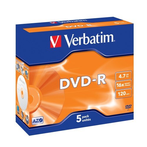 Verbatim 43519 DVD-R AZO 4,7 GB Jewel Case 5 Stuk zwart