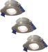 HOFTRONIC Set van 3 Lima LED inbouwspots - 4 Watt 345 Lumen - 6500K daglicht wit - GU10 - Dimbaar - Rond - Kantelbaar - IP65 Waterdicht - RVS