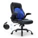 VEVOR Chaise de bureau en cuir PU Fauteuil de direction ergonomique avec soutien lombaire réglable Siège de bureau Charge maximale 136 kg Dossier haut inclinable Accoudoirs relevables pour bureau
