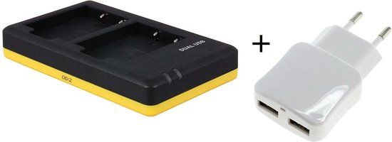 Duo lader voor Fujifilm NP-W126 camera accu's + 2 poorts USB adapter