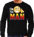 Bellatio Decorations Shoppartners Bv Funny emoticon sweater I am the man zwart voor heren - Fun / cadeau trui L