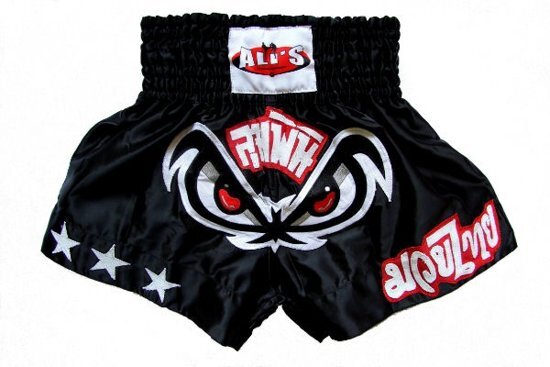 Ali's Fightgear Aliâ€™s Fightgear Kickboksbroek Kort Ogen Zwart Maat M