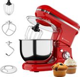 KitchenBrothers 1200W Keukenmachine - Keukenrobot - 5L - Mixer met Mengkom - Keukenmixer - Rood