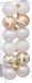 Atmosphera Kerstballen 12x - Parelmoer Wit/Goud - 4 cm - Kunststof