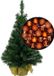 Merkloos / Sans marque Billiet - Vanlaere Mini kerstboom/kunst kerstboom H35 cm inclusief kerstballen oranje