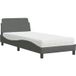 Dover Lit Simple Lit Adulte Lit Avec Matelas Dover Gris Foncé 80x200 cm Tissu