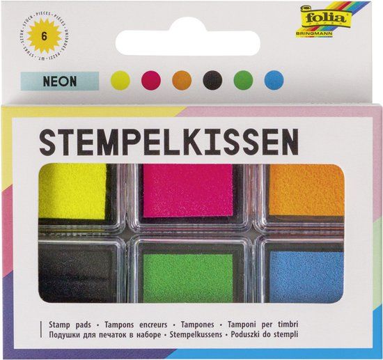 folia Stempelkussenset Pastel, 6-kleuren assorti