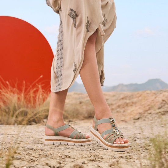 Rieker Sandalen F-Leest groen Synthetisch - Maat 42