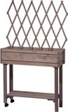 Dobar Moestuinbak moestuintafel oppottafel kweektafel plantentafel met trosondersteuning 79x28x130cm - grijs