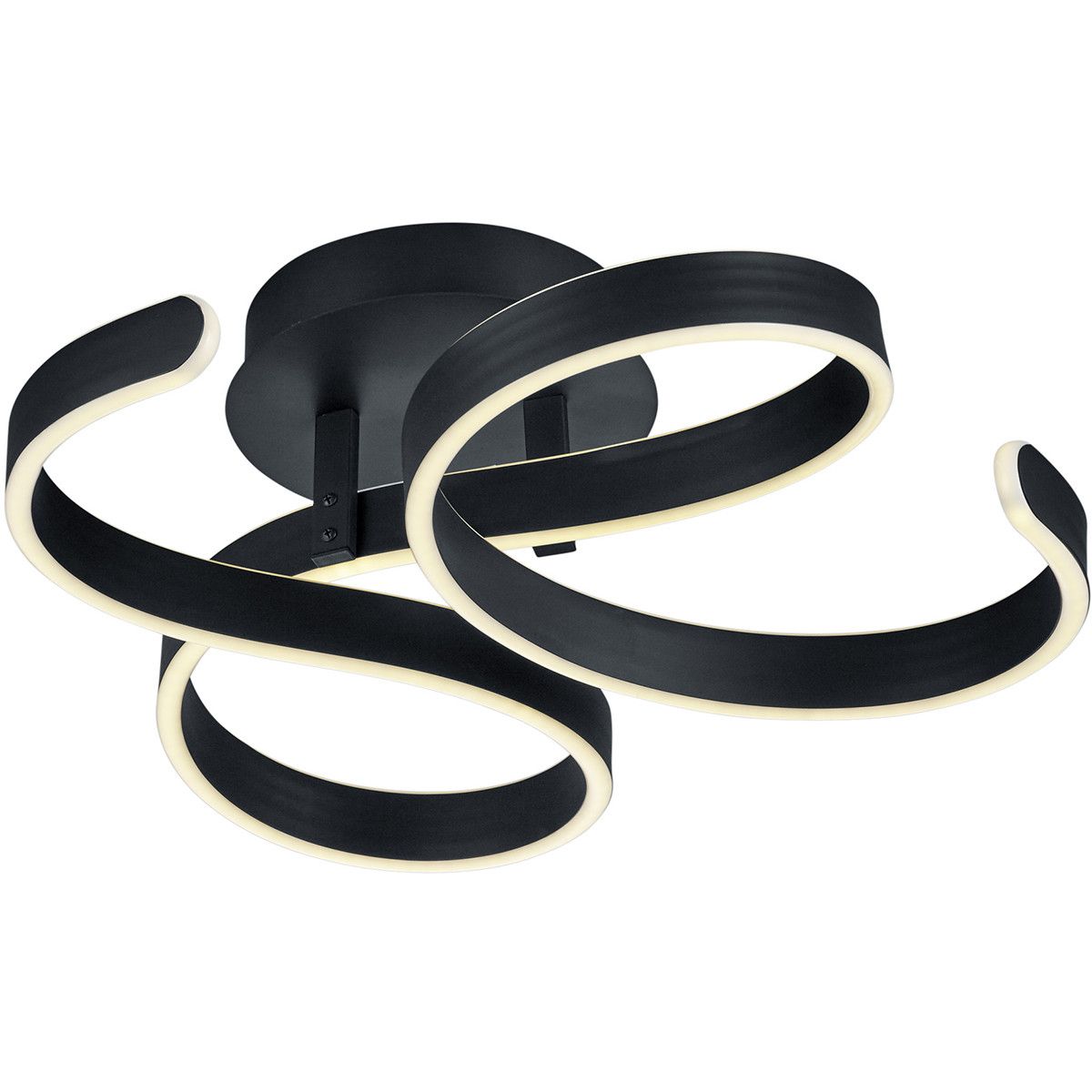 BES LED Trion Frinco Plafondlamp - 40W - Warm Wit 3000K - Dimbaar - Rond - Mat Zwart - Aluminium